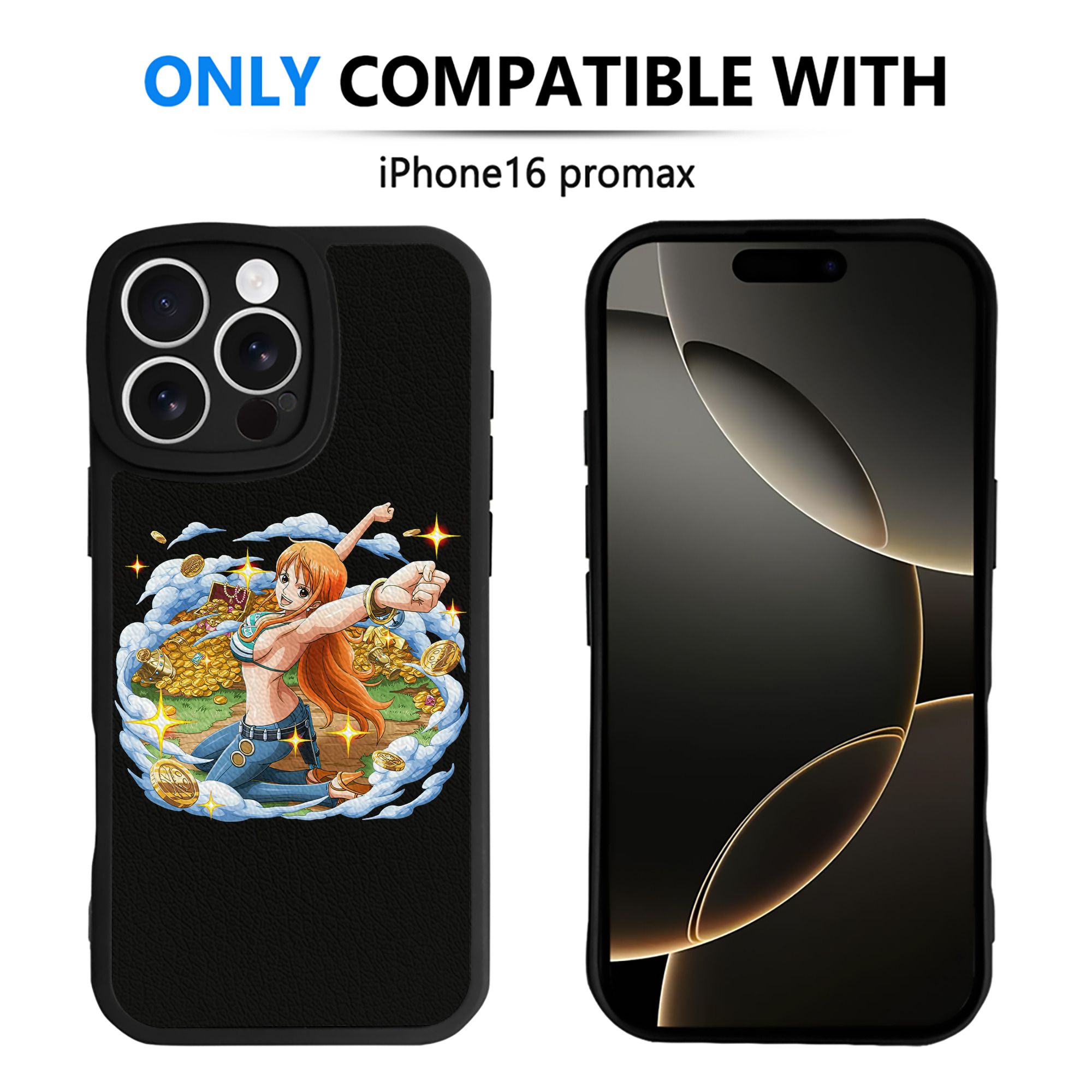 （画像用） ワンピース ナミ ONE PIECE Nami 【iPhone 16シリーズ対応】シリコンスマホケース（レザー調） 材質：シリコン